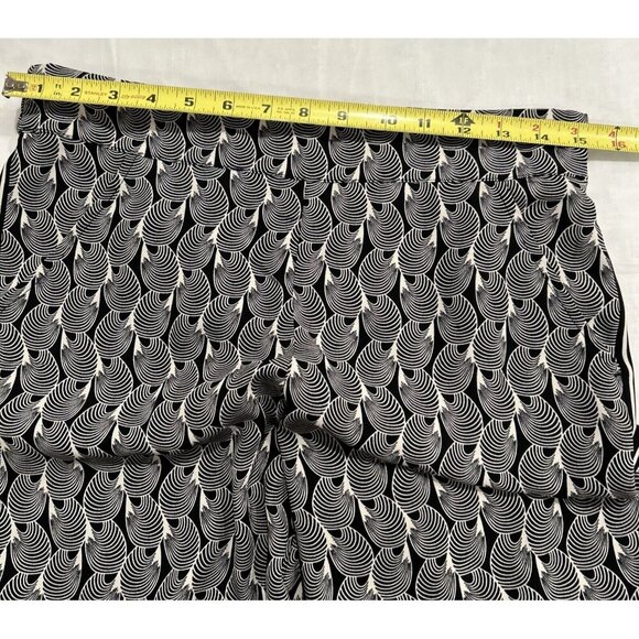 Max Studio Womens Pants M Black‎ White Wide Leg Crop Stretch Flowy Side Stripes - Picture 7 of 11